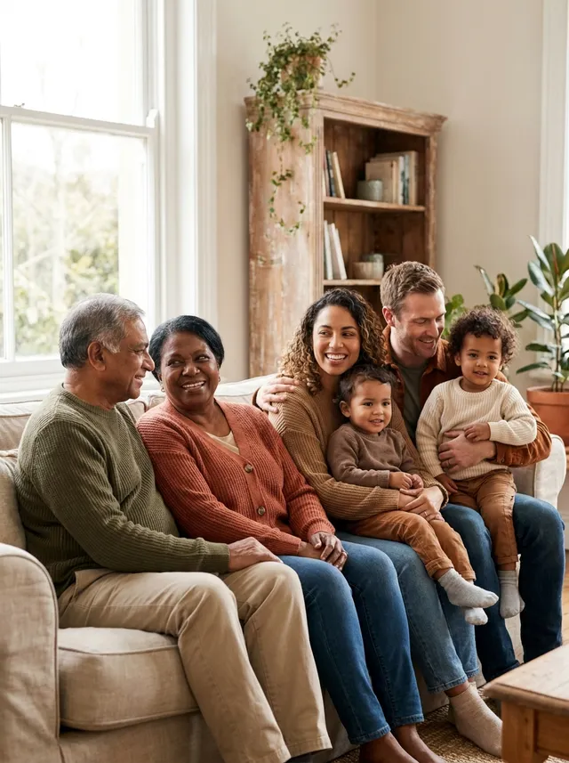 A multigenerational family together